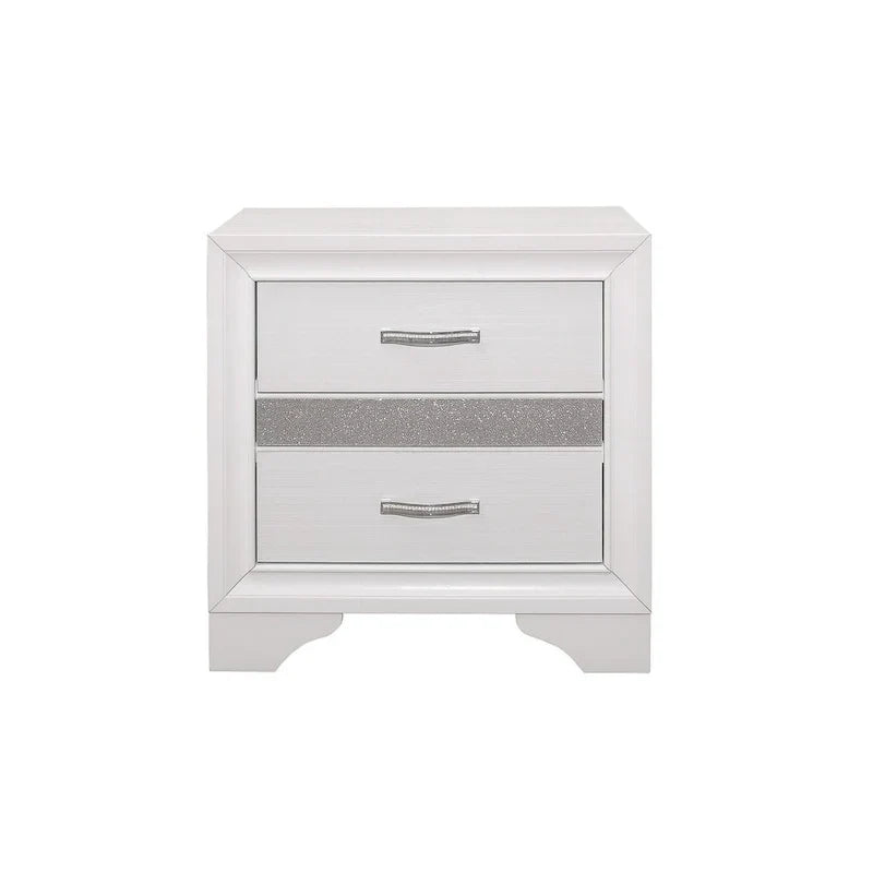 Lit plateforme de rangement Beatrice 4 pièces moderne en similicuir blanc