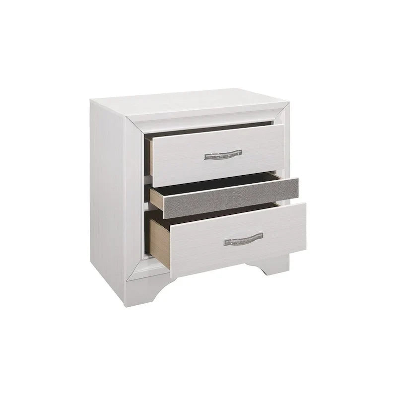 Lit plateforme de rangement Beatrice 4 pièces moderne en similicuir blanc