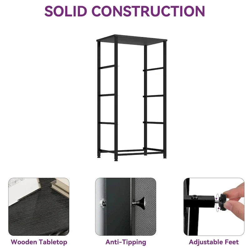 Commode de chambre à coucher avec 4 tiroirs en tissu, tour de rangement étroite pour vêtements, placards, chambre d'enfant, tour de rangement avec placard