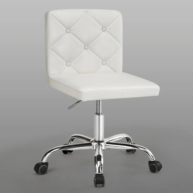 Javlergo Chaise de bureau sans accoudoirs, en cuir PU, hauteur réglable, pivotante à 360° pour le télétravail ou le bureau