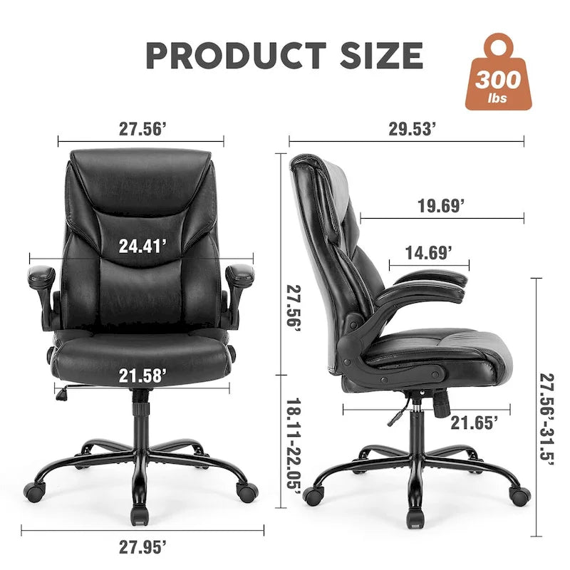 Chaise de bureau ergonomique réglable avec accoudoirs relevables