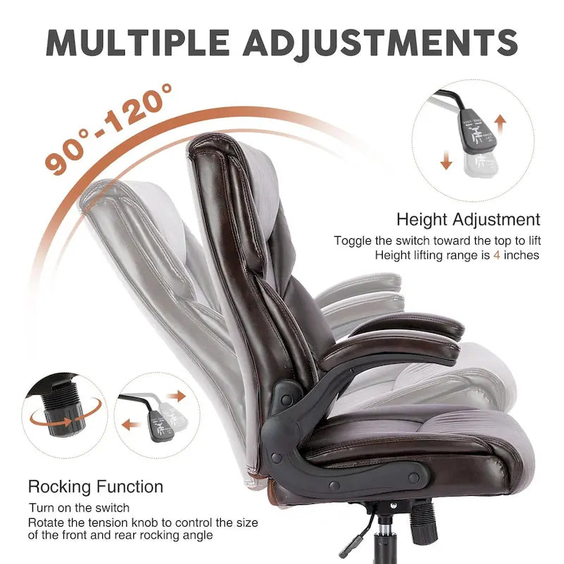 Chaise de bureau ergonomique réglable avec accoudoirs relevables