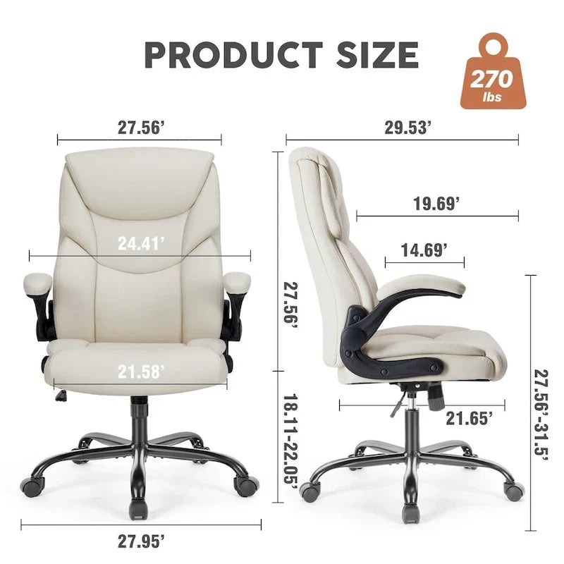 Chaise de bureau ergonomique réglable avec accoudoirs relevables