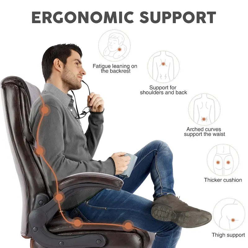Chaise de bureau ergonomique réglable avec accoudoirs relevables