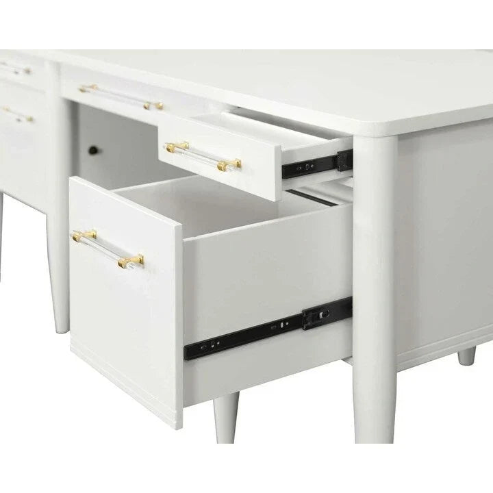 Bureau contemporain demi-piédestal, bureau, bureau d'appoint, blanc