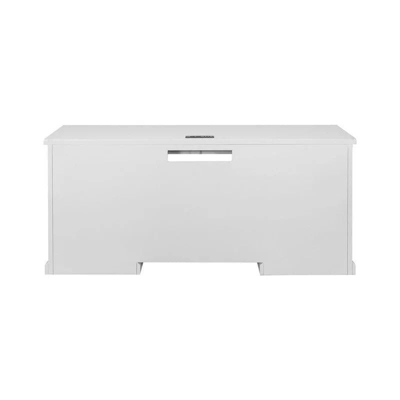 Vaisselier moderne en bois avec portes et bureau, vaisselier de rangement et crédence, rangement de bureau, entièrement assemblé, blanc
