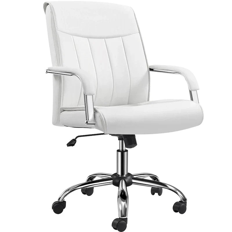 Chaise de bureau Yaheetech contemporaine en similicuir avec dossier haut