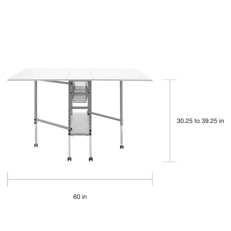 Sew Ready Adjustable Height Hobby and Craft Table with Drawers
