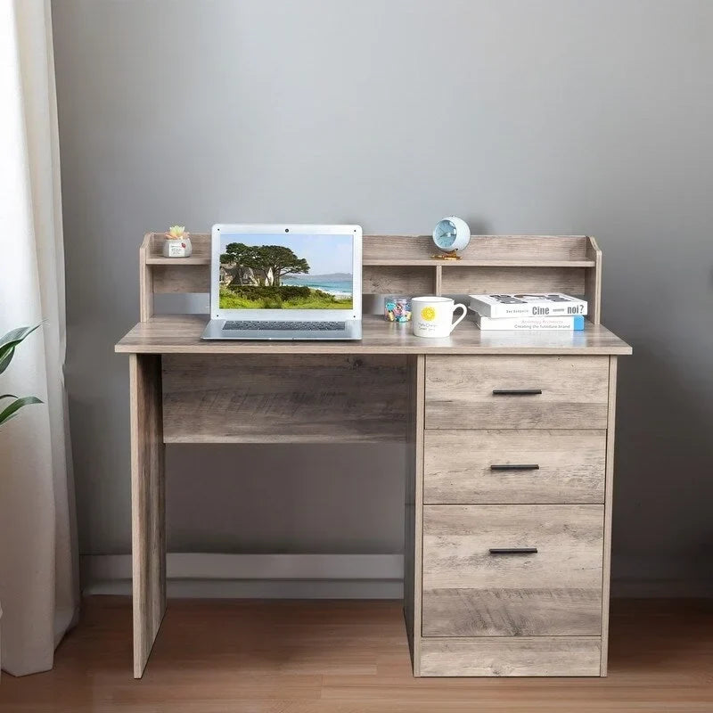43.31 3 tiroirs bureau d'ordinateur en bois avec armoire de classement