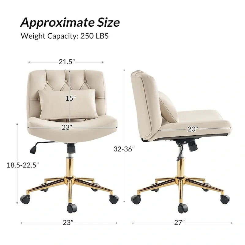 Chaise de bureau pivotante et inclinable Charlie Modern avec coussin par HULALA HOME