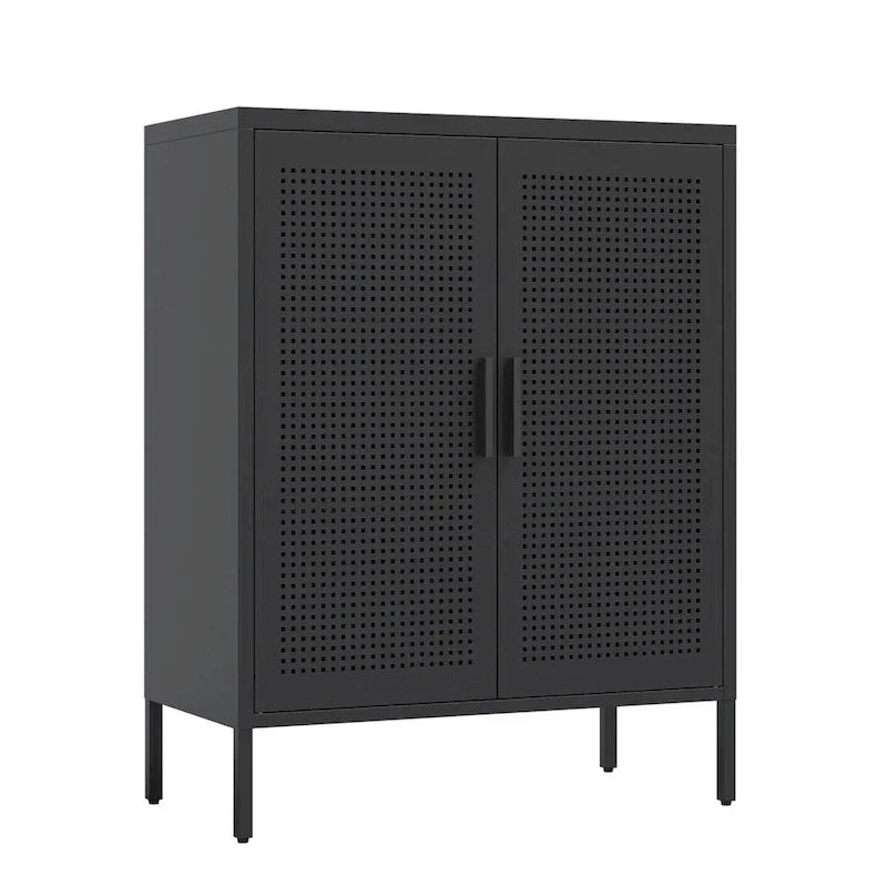 Armoire de rangement métallique avec 2 portes et 2 étagères réglables, armoire de rangement de garage verrouillable en acier, armoire de classement en métal
