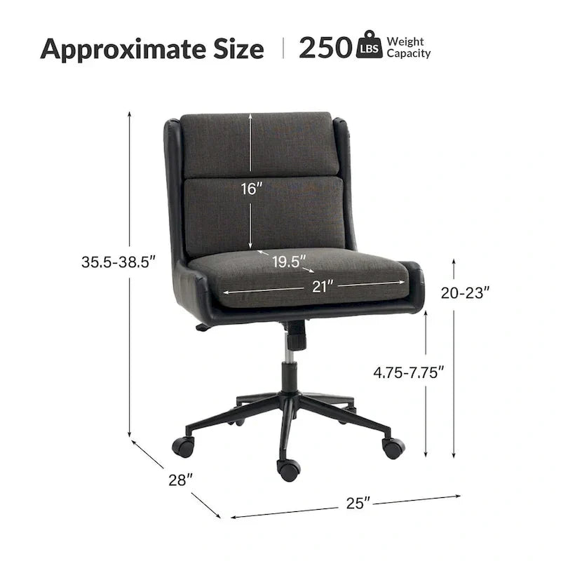 Fauteuil de bureau moderne pivotant et inclinable Siegfried avec revêtement souple amovible par HULALA HOME