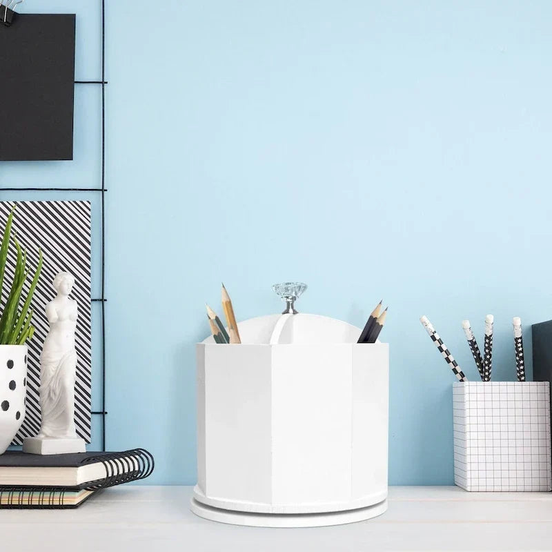Organisateur de papeterie pivotant American Art Decor - Blanc