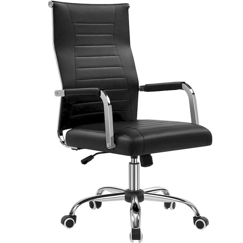 Chaise de bureau Yaheetech moderne en similicuir avec base en métal - N/A