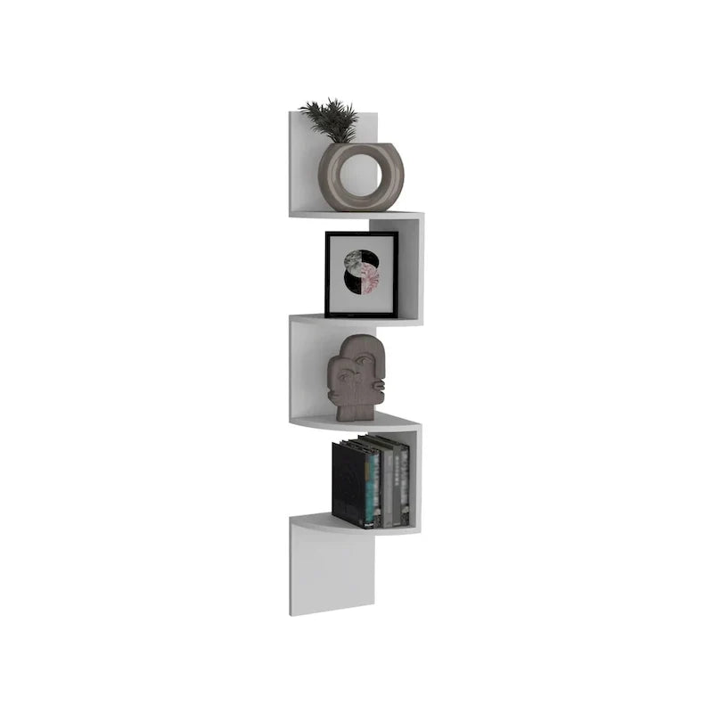 Étagère d'angle, design mural moderne avec étagères multiples