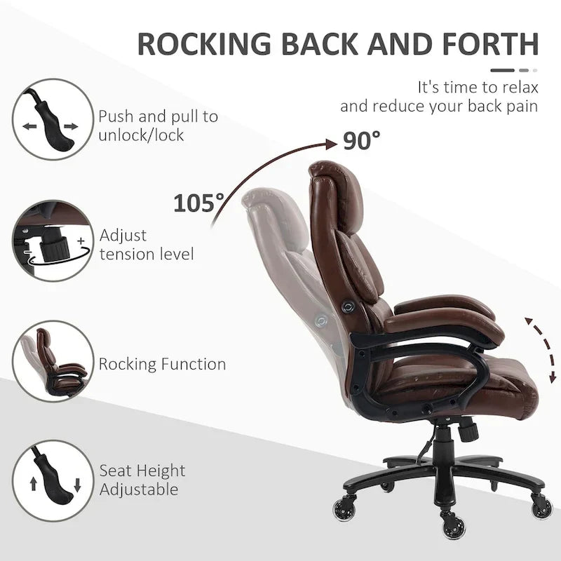 Chaise de bureau Vinsetto en cuir PU