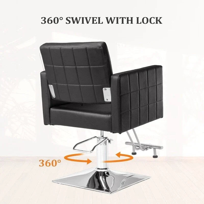 OmySalon Pédale en acier inoxydable recouverte de cuir PVC pour Chaise de coiffure, Équipement de salon de coiffure et de beauté - N/A