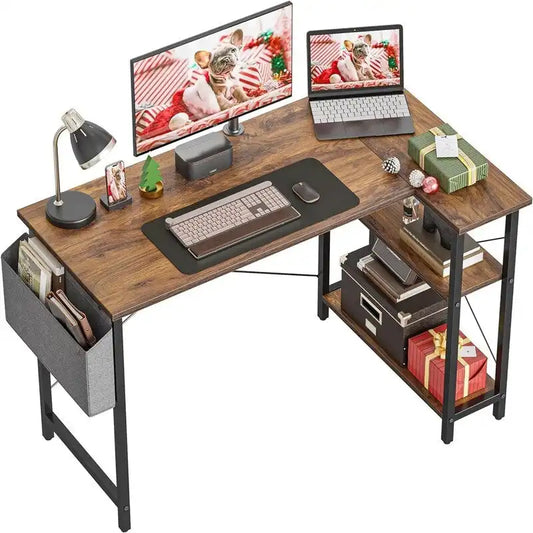 Petit bureau d'ordinateur en L de 40 pouces