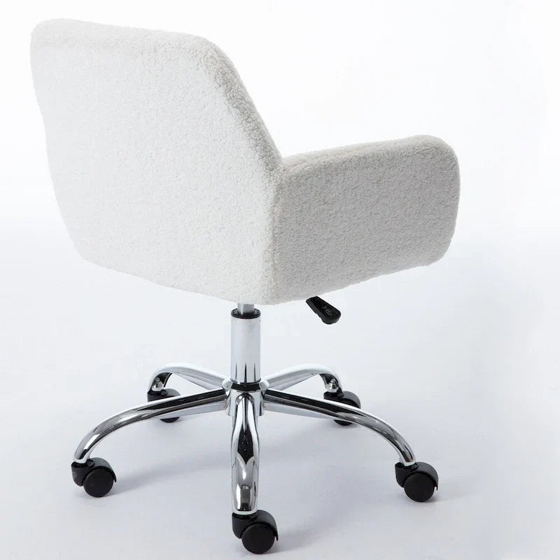 Chaise de bureau en fausse fourrure, chaise de vanité de maquillage douillette et confortable, chaise de bureau pivotante réglable en hauteur, chaise de coiffeuse