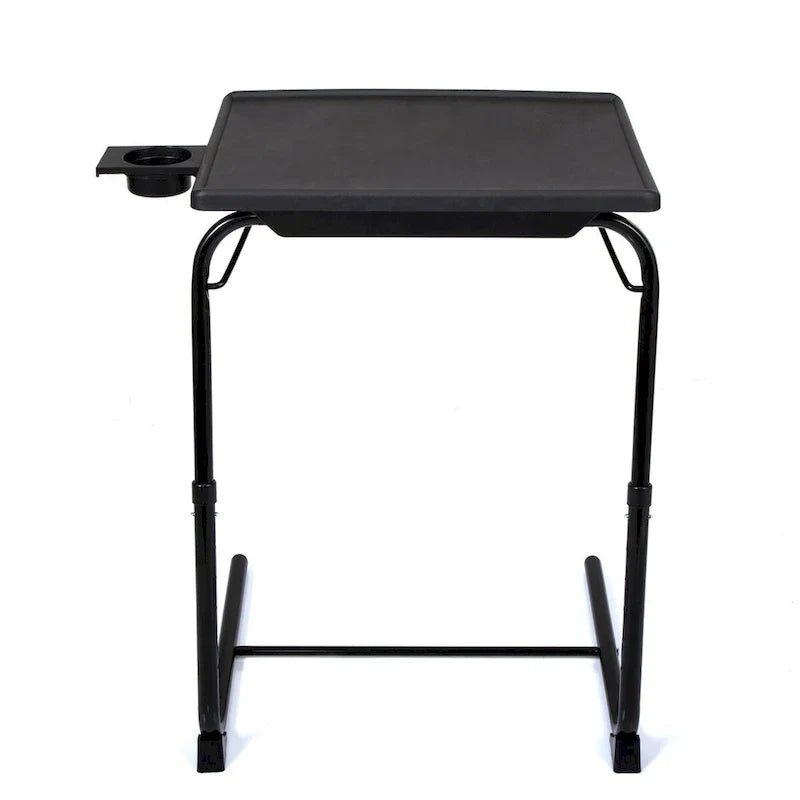 Table de lit pliante, Table d'appoint pour ordinateur portable, Hauteur réglable, Porte-gobelet