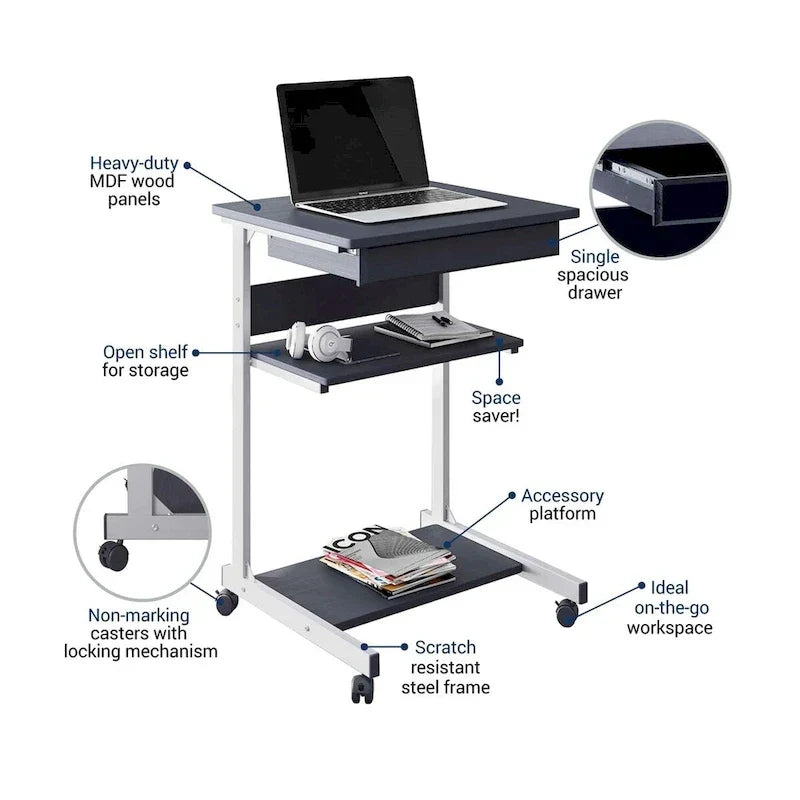 Bureau d'ordinateur compact et ergonomique