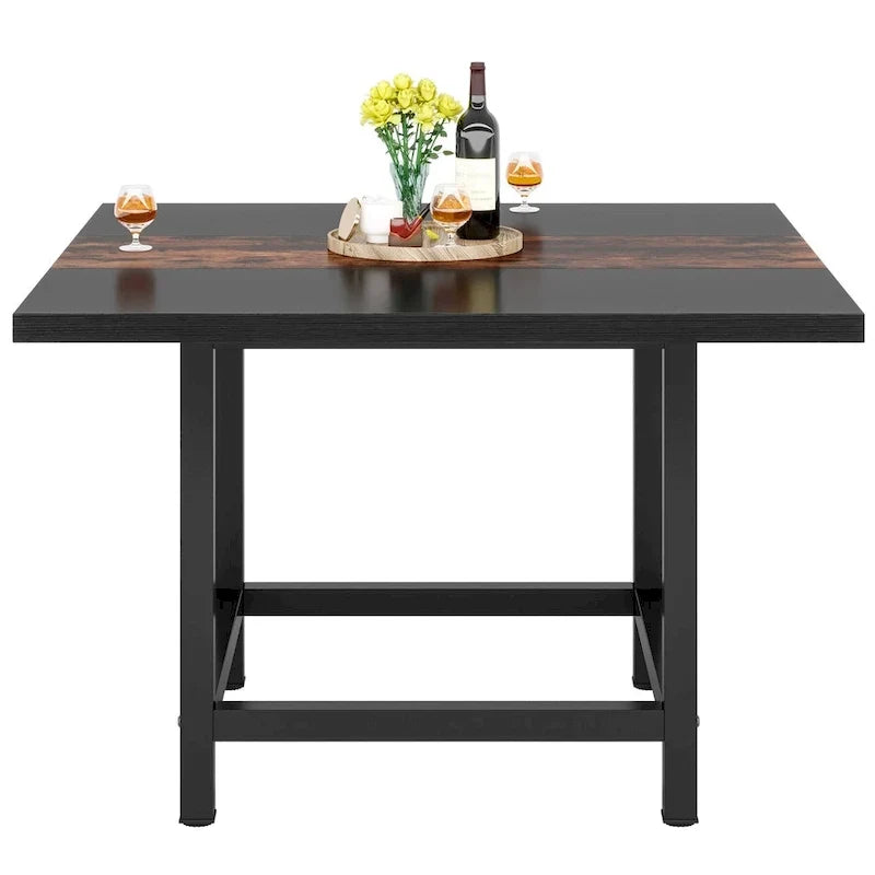 Petite table de salle de conférence pour 4 personnes, bureau carré en bois de 101,6 cm pour bureau à domicile - 99,06 cm de profondeur