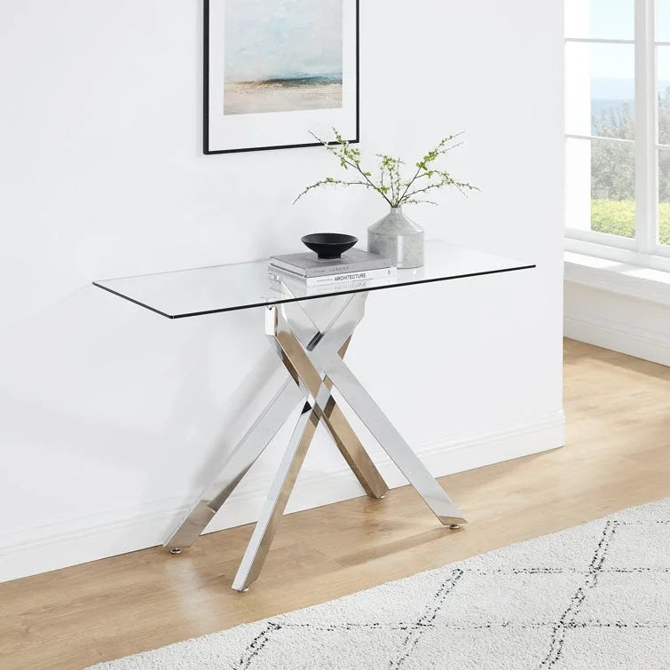 45.3 Table console avec plateau en verre - N/A