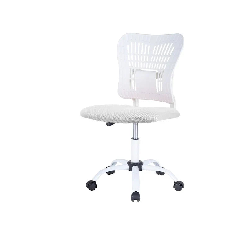 Chaise de bureau ergonomique sans accoudoirs, hauteur réglable, assise en maille