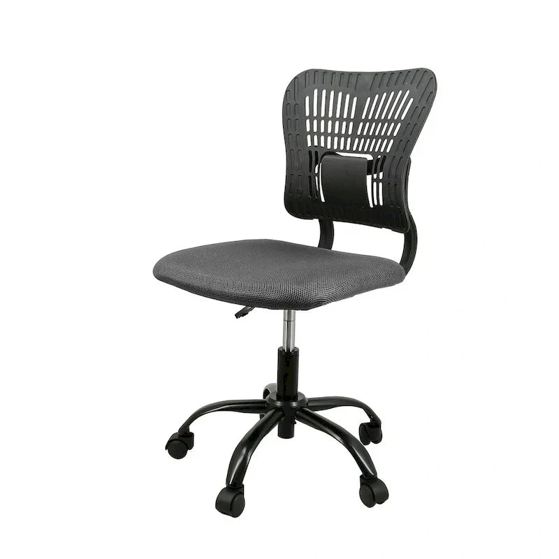 Chaise de bureau ergonomique sans accoudoirs, hauteur réglable, assise en maille