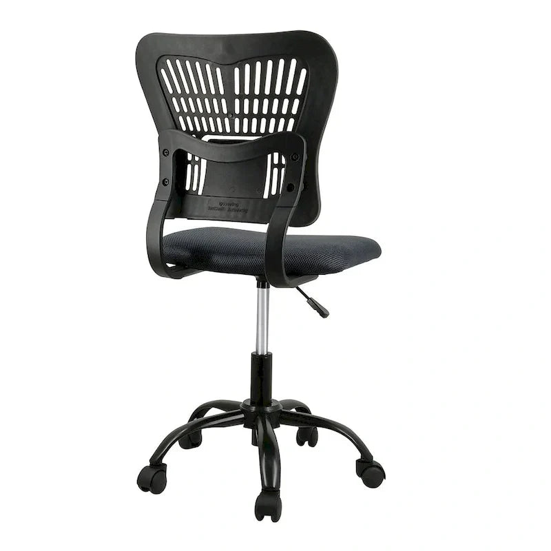 Chaise de bureau ergonomique sans accoudoirs, hauteur réglable, assise en maille