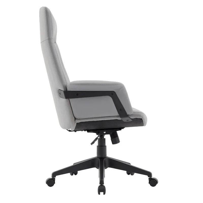 Chaise de bureau en cuir, pivotante et réglable en hauteur, avec support lombaire, Collection Inifini