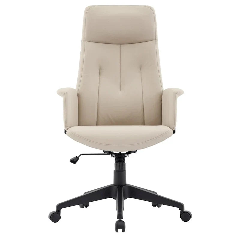 Chaise de bureau en cuir, pivotante et réglable en hauteur, avec support lombaire, Collection Inifini