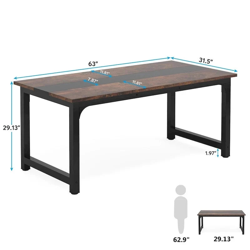 Petite table de conférence, table de réunion pour 4-6 personnes - 160 L x 80 l x 74 H cm