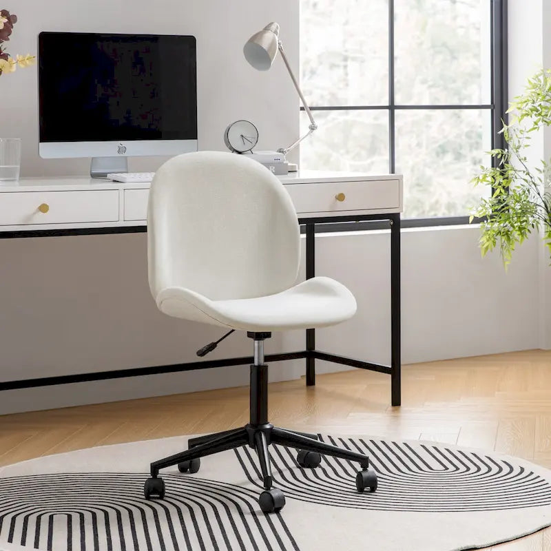 Chaise de bureau moderne Ines 360 pivotante sans accoudoirs avec piètement métallique par HULALA HOME