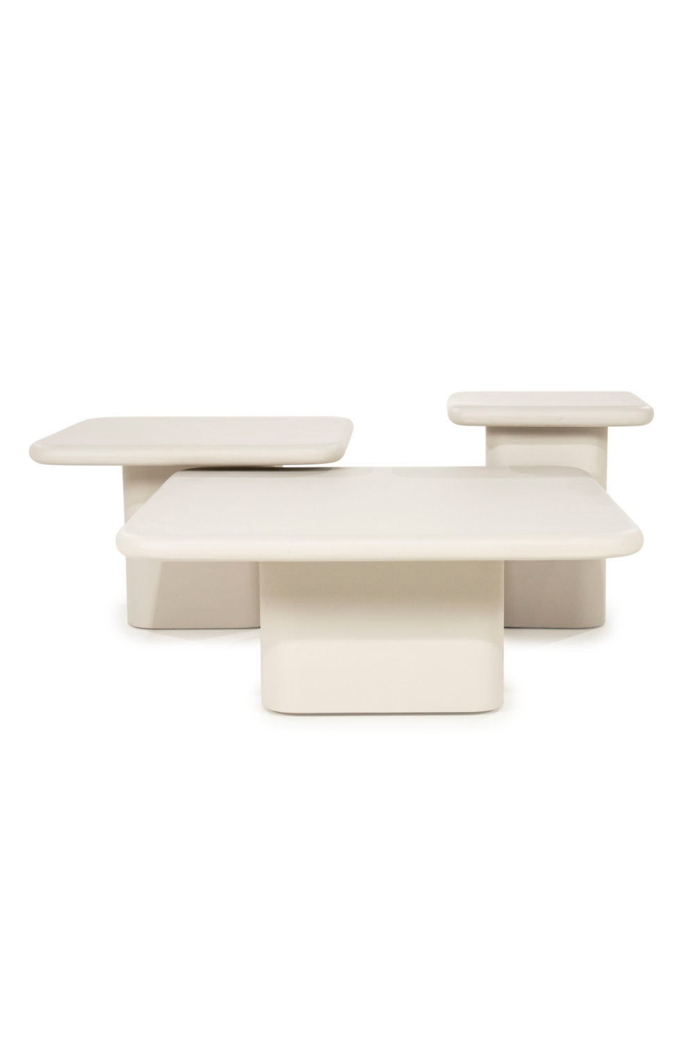 Table basse carrée en ciment laqué