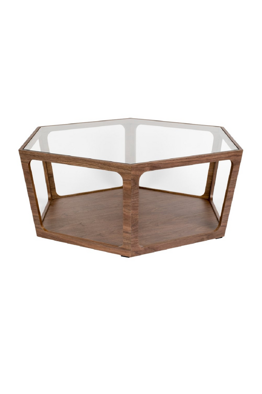 Table basse hexagonale en verre