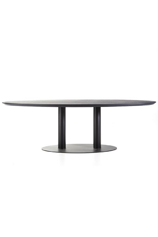 Table à manger ovale noire M