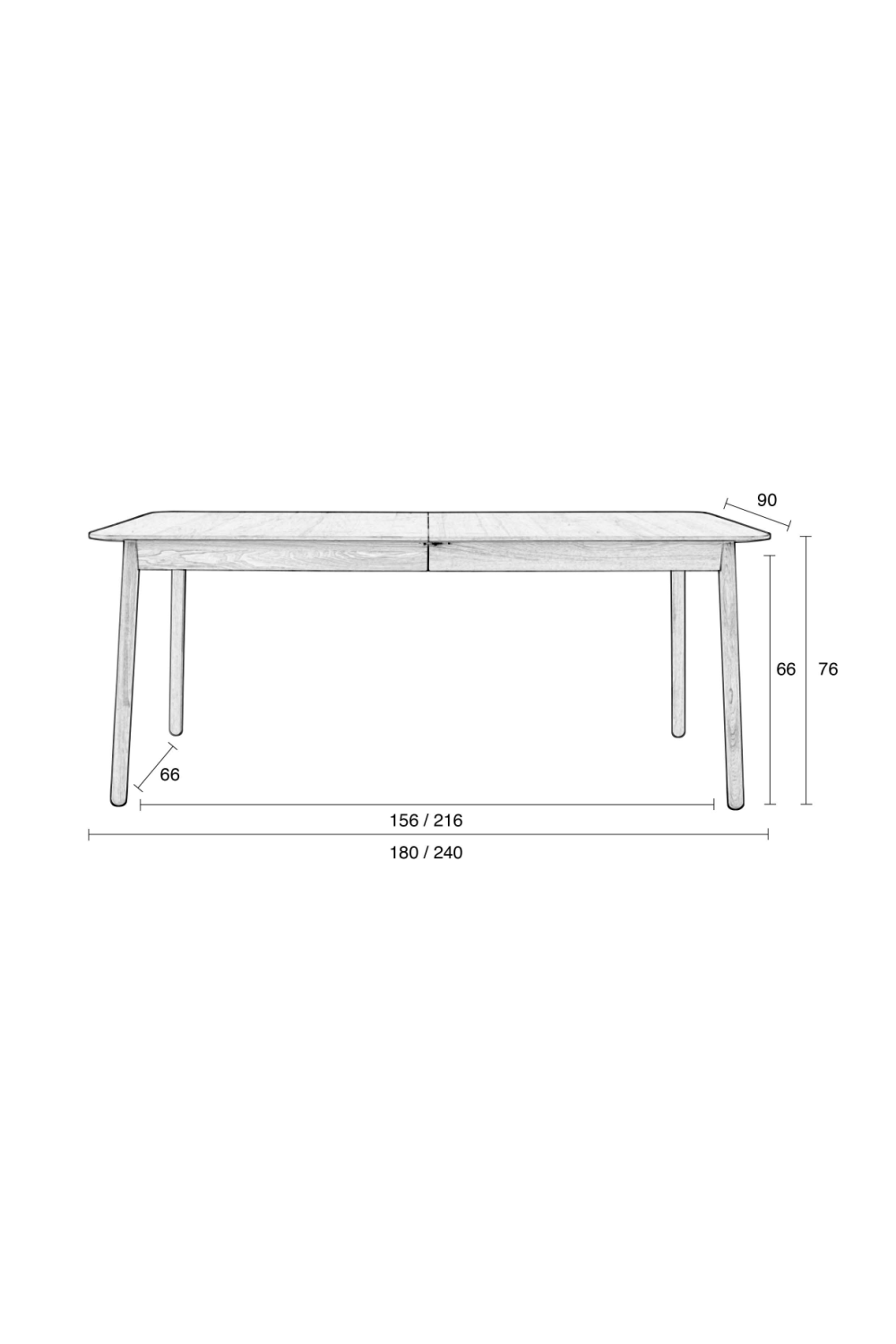 Table de salle à manger extensible en bois naturel (G)